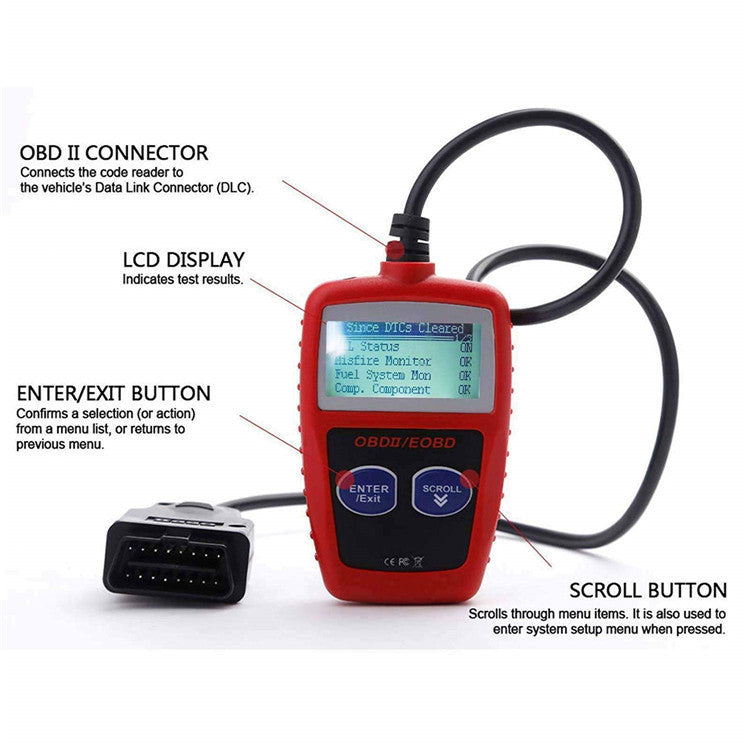 Večnamenski CAN OBDII/EOBD Diagnostični Tester MS309 za Vozila | 8-18V Napajanje
