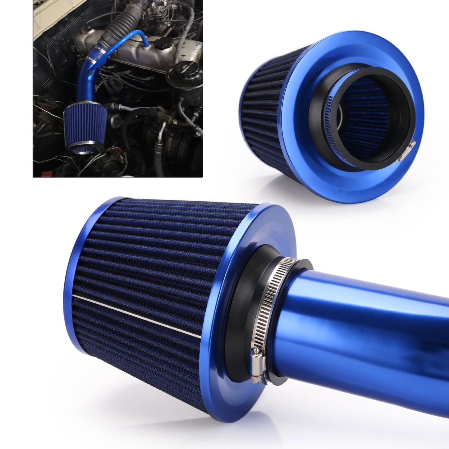 Športni zračni filter 76 mm – Gobasta glava za izboljšan dovod zraka | Tuning za več moči