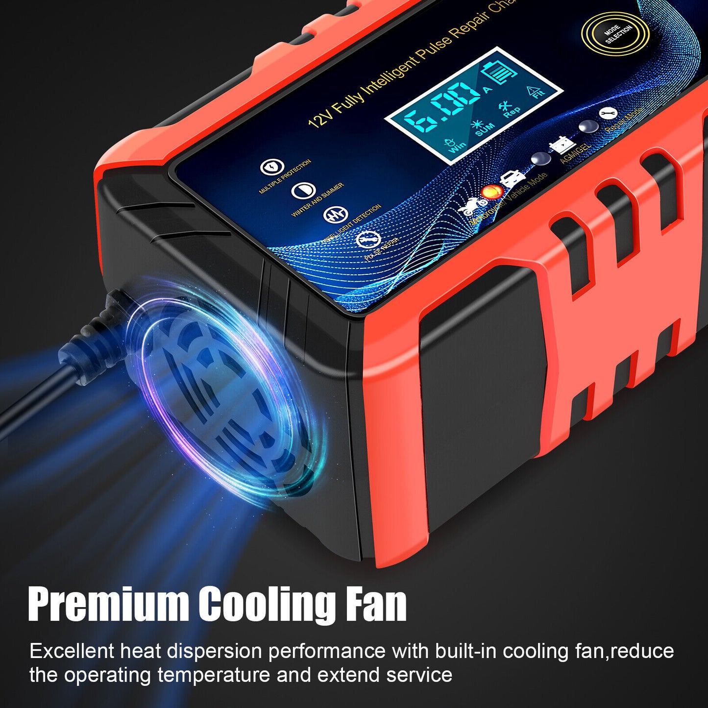 Pulse Repair Trickle Charger 12V 6A za Avtomobile in Motorje