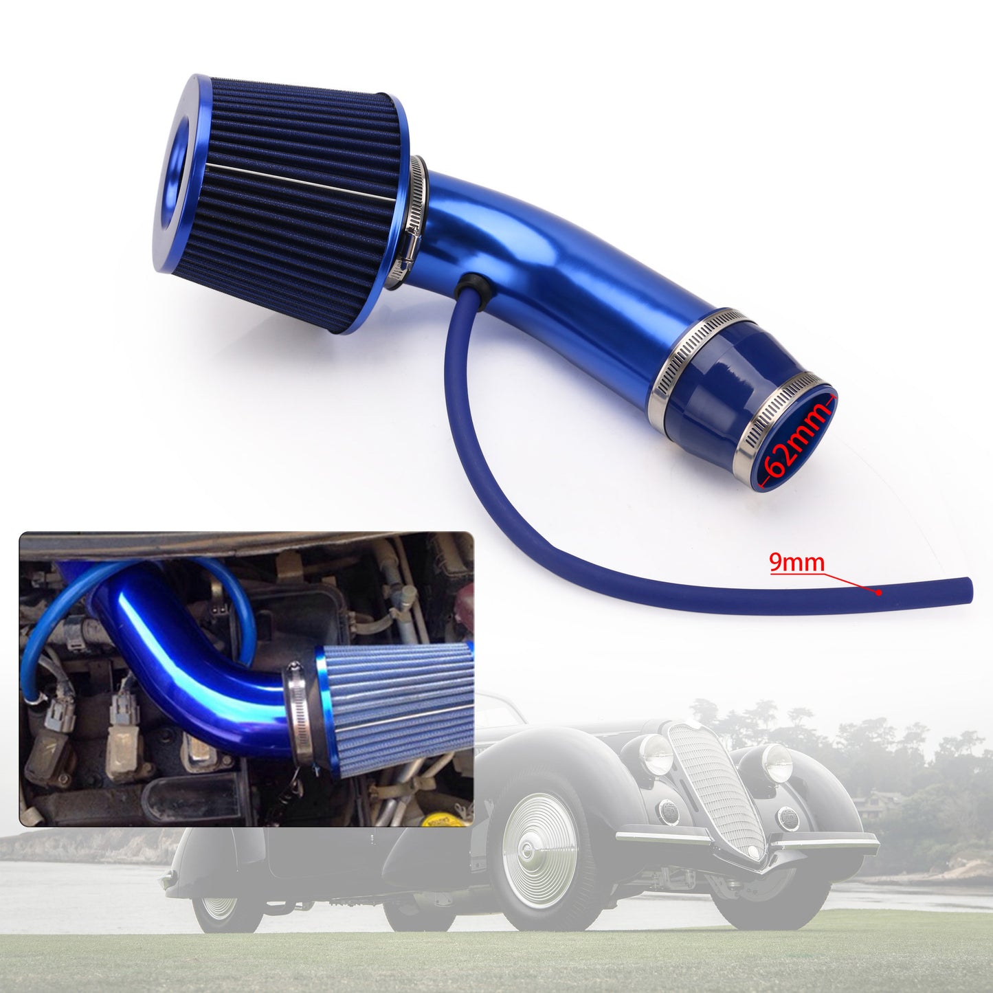 Športni zračni filter 76 mm – Gobasta glava za izboljšan dovod zraka | Tuning za več moči