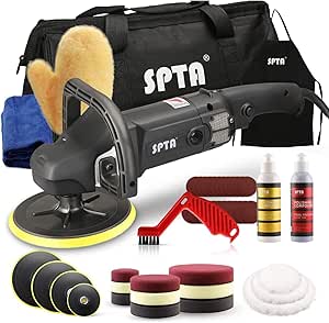 SPTA Polirni Stroj 125 mm / 150 mm / 180 mm – Profesionalni Set s Prilagodljivo Hitrostjo, 1200 W + Pribor