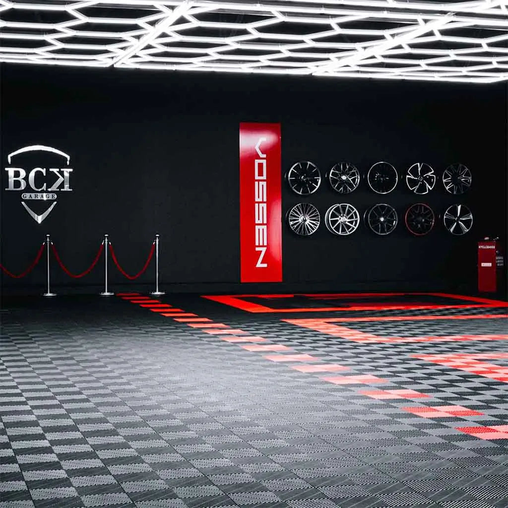 PVC Garažne Talne Ploščice – Odprti Profil | 40 Kos (6,4 m²)